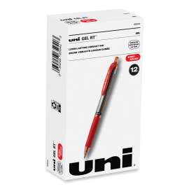 Signo Gel Pen, Retractable, Medium 0.7 mm, Red Ink, Red/Metallic Accents Barrel, Dozen
