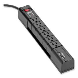 Protect It! Surge Protector, 6 Outlets/2 USB, 8 ft. Cord, 1080 Joules, Black