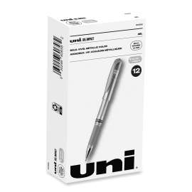 IMPACT Gel Pen, Stick, Medium 1 mm, Silver Metallic Ink, Silver Barrel