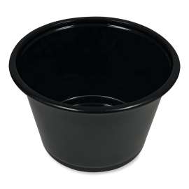 Souffle/Portion Cups, 4 oz, Polypropylene, Black, 2,500/Carton