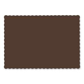 solid color scalloped edge placemats, 10 x 14, chocolate, 1,000/carton