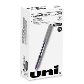 VISION Roller Ball Pen, Stick, Fine 0.7 mm, Assorted Ink and Barrel Colors, Dozen