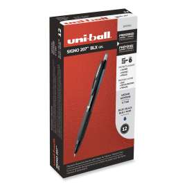 207 BLX Series Gel Pen, Retractable, Medium 0.7 mm, Black Ink, Translucent Black Barrel