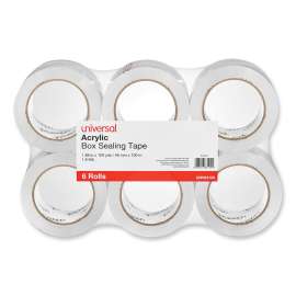 Deluxe General-Purpose Acrylic Box Sealing Tape, 1.7 mil, 3" Core, 1.88" x 110 yds, Clear, 6/Pack