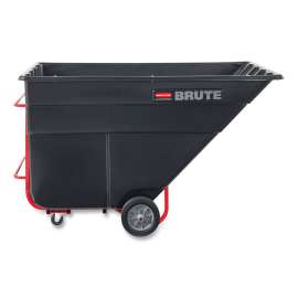 Rubbermaid Heavy Duty Plastic Tilt Truck, 2.5 Cu. Yd. Cap, 2300 Lbs. Cap, Black