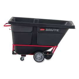 Rubbermaid Heavy Duty Plastic Tilt Truck, 1 Cu. Yd. Cap, 2100 Lbs. Cap, Black
