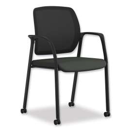 HON Ignition Series Mesh Back Mobile Stacking Chair, Fabric Seat, 25 x 21.75 x 33.5, Carolina/Fog/White