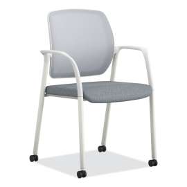 HON Ignition Series Mesh Back Mobile Stacking Chair, Fabric Seat, 25 x 21.75 x 33.5, Black/White
