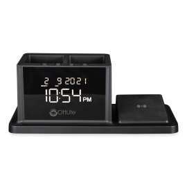 OttLite Wireless Charging Organizer Clock