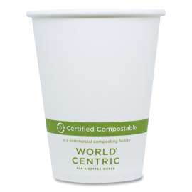 Paper Hot Cups, 8 oz, White, 1,000/Carton