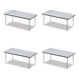 Adjustable Activity Table, Rectangular, 60" x 30" x 19" to 29", Granite Top, Black Legs, 4/Pallet, Ships in 4-6 Business Days