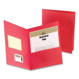 Extra-Large Twin Pocket Portfolio, 100-Sheet Capacity, 12 x 9, Red, 25/Box