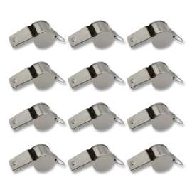 Sports Whistle, Medium Weight, Metal, Silver, Dozen