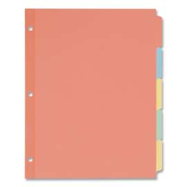 Write and Erase Plain-Tab Paper Dividers, 5-Tab, 11 x 8.5, Multicolor, 36 Sets