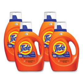 HE Laundry Detergent, Original Scent, Liquid, 64 Loads, 92 oz Bottle, 4/Carton