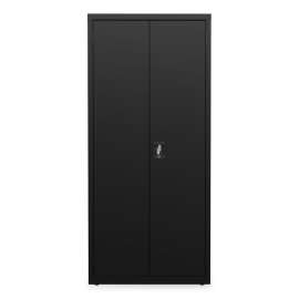 Fully Assembled Storage Cabinets, 3 Shelves, 30" x 15" x 66", Black