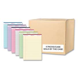 Roaring Spring Enviroshades Case of Recycled Legal Pads, 6 Six Packs, 8.5" x 11.75" 50 Sheets, Assorted Colors, 100 Pages