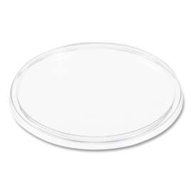 Plastic Lids for Foam Cups, Bowls and Containers, Flat, Not Vented, Fits 6-32 oz, Clear, 100/Sleeve, 10 Sleeves/Carton