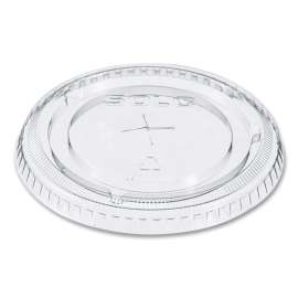 Straw-Slot Cold Cup Lids, Fits 9 oz to 20 oz Cups, Clear, 100/Sleeve, 10 Sleeves/Carton