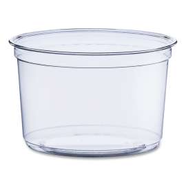 Bare Eco-Forward RPET Deli Containers, ProPlanet Seal, 16 oz, 4.6" Diameter x 3"h, Clear, Plastic, 500/Carton