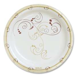 Symphony Paper Dinnerware, Mediumweight Plate, 8.5" dia, Tan, 125/Pack