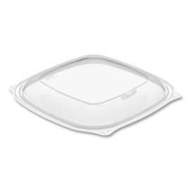 PresentaBowls Pro Clear Square Bowl Lids, Large Vented Square, 8.5 x 8.5 x 1, Clear, Plastic, 63/Bag, 4 Bags/Carton