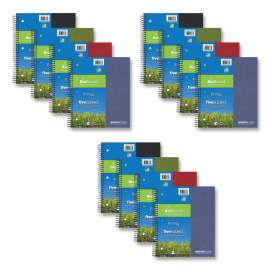 Roaring Spring Environotes College Ruled 5 Subject Recycled Spiral Notebook, 1 Case (12 Total), 11" x 9" 160 Sheets, Assorted Earthtone Covers, 320 Pages