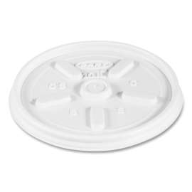 Vented Plastic Hot Cup Lids, 10 oz Cups, White, 1,000/Carton