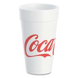 Coca-Cola Foam Cups, Foam, 20 Oz, White/red, 25/bag, 20 Bags/carton