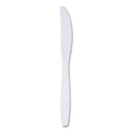 Guildware Extra Heavyweight Plastic Cutlery, Knives, White, 100/Box, 10 Boxes/Carton