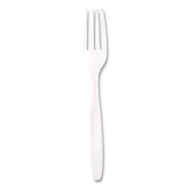 Guildware Extra Heavyweight Plastic Cutlery, Forks, Clear, 1000/Carton