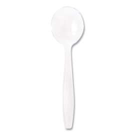 Guildware Extra Heavyweight Plastic Cutlery, Soup Spoons, Clear, 1,000/Carton