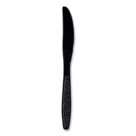 Guildware Extra Heavyweight Plastic Cutlery, Knives, Black, 1000/Carton