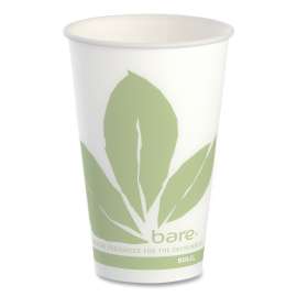 Bare Eco-Forward Treated Paper Cold Cups, 12 oz, Green/White, 100/Sleeve, 20 Sleeves/Carton
