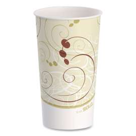 Symphony Design Wax-Coated Paper Cold Cup, 16 oz,  Beige/White, 50/Sleeve, 20 Sleeves/Carton