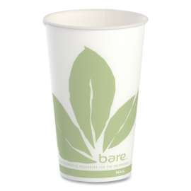 Bare Eco-Forward Paper Cold Cups, 16 oz, Green/White, 100/Sleeve 10 Sleeves/Carton