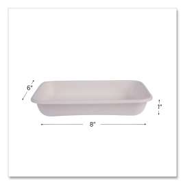 Vanguard Worldview Renewable and Compostable Sugarcane Take-Out Containers, 24 oz, 8 x 6 x 1, White, Sugarcane, 400/Carton