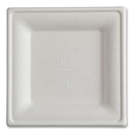 Vanguard Renewable and Compostable Sugarcane Plates, 6 x 6, White, 500/Carton