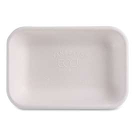 Vanguard Worldview Renewable and Compostable Sugarcane Take-Out Containers, 16 oz, 7 x 5 x 1, White, Sugarcane, 400/Carton