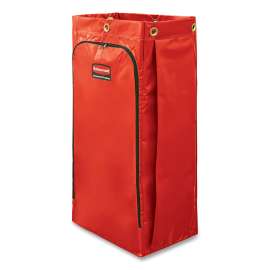 Vinyl Cleaning Cart Bag, 34 gal, 10.5" x 16.8" x 33", Red, 4/Carton