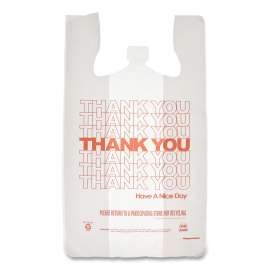 Thank You Bags, 13" x 23" x 23", Red/White, 1,000/Carton