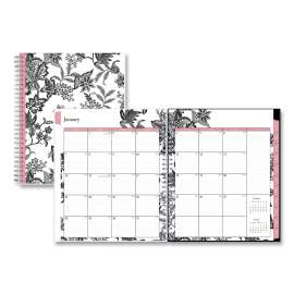 Analeis Monthly Planner, Analeis Floral Artwork, 10 x 8, White/Black/Coral Cover, 12-Month (Jan to Dec): 2023