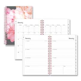 Joselyn Weekly/Monthly Planner, Joselyn Floral Artwork, 8 x 5, Pink/Peach/Black Cover, 12-Month (Jan to Dec): 2023