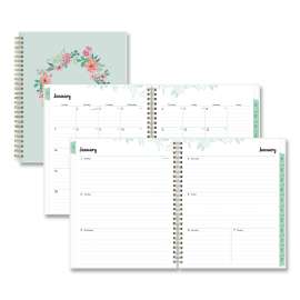 Laurel Weekly/Monthly Planner, Laurel Floral Artwork, 9 x 7, Green/Pink/Orange Cover, 12-Month (Jan to Dec): 2023
