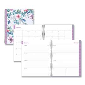 Laila Create-Your-Own Cover Weekly/Monthly Planner, Wildflower Artwork, 11 x 8.5, Purple/Blue/Pink, 12-Month (Jan-Dec): 2023