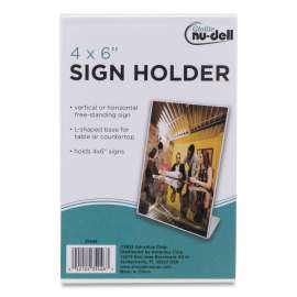 Clear Plastic Sign Holder, Desktop, 4 x 6