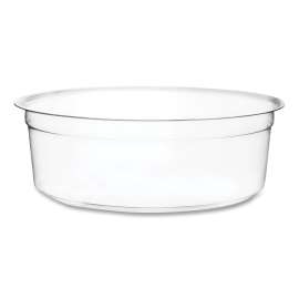Round Deli Pots, 8 oz, 4.6" Diameter x 1.5"h, Clear, Plastic, 500/Carton