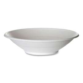 Renewable and Compostable Sugarcane Bowls, 24 oz, Natural White, 50/Pack, 8 Packs/Carton