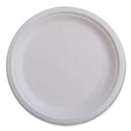 Renewable and Compostable Sugarcane Plates Convenience Pack, 6" dia, Natural White, 50/Pack
