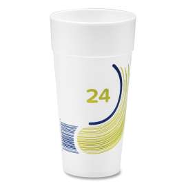 Breeze Hot/Cold Insulated Foam Drinking Cups, 24 oz, Green/White/Blue, 500/Carton